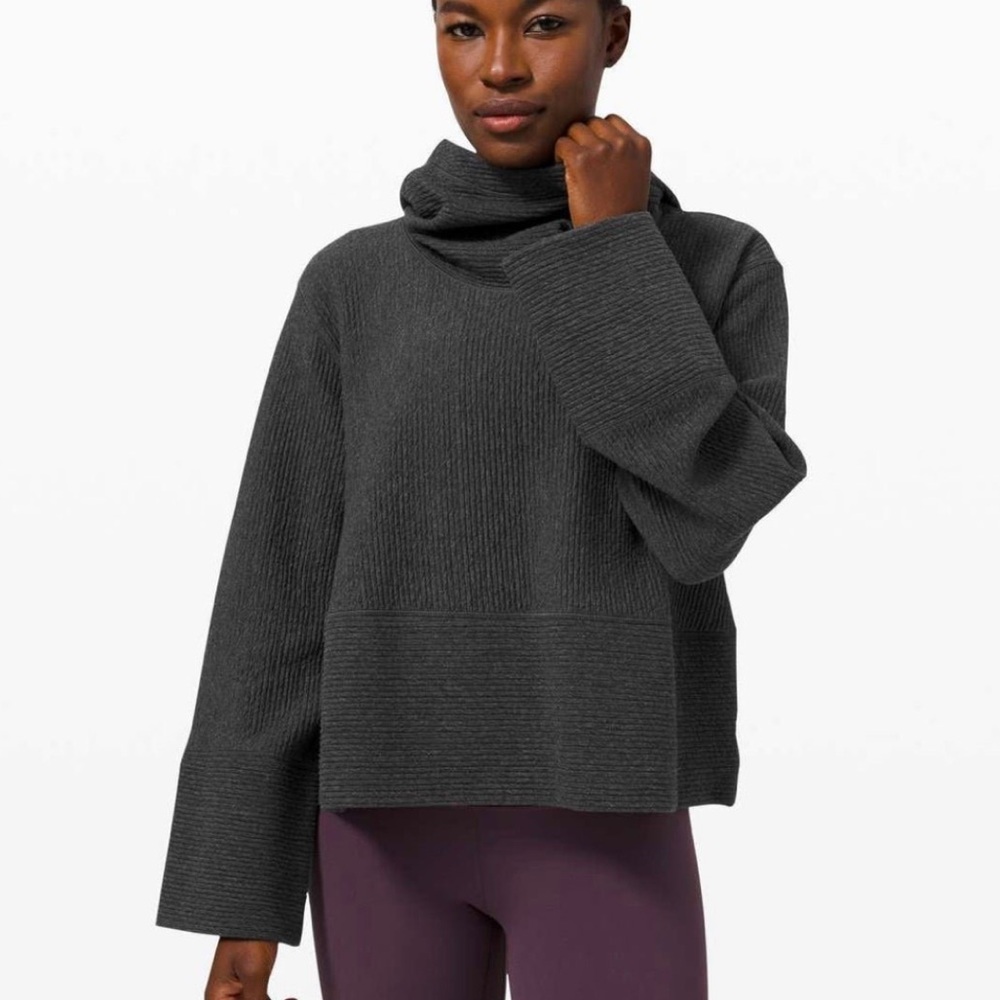 Lululemon Retreat Yourself Cowl Neck‎ Pullover Sweater Gray XS/S